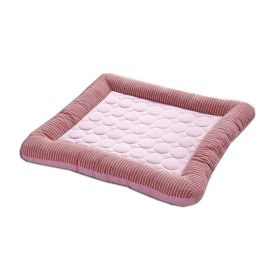 Pet Cooling Pad Bed For Dogs Cats Puppy Kitten Cool Mat Pet Blanket Ice Silk Material Soft For Summer Sleeping  Blue Breathable (Option: Red-L)