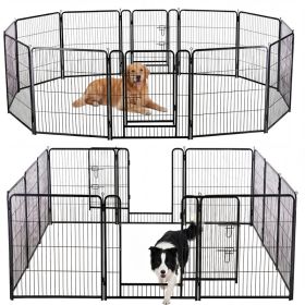 Metal Material, Foldable Pet Fence With A Door, Suitable For Small, Medium And Large-sized Dogs Outdoors (Option: 32in)