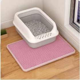 Cat Litter Mat Double Layer Filter Anti-bring Out (Option: Pink-45x60)