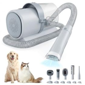 Professional Dog Grooming Clippers With 2.5L Cup, 3 Suction Modes, Cordless Clippers, 5 Groomer Tools, Low Noise Pet Hair Trimmer For (Option: Gray)