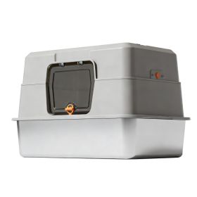 Only Self Pickup---Fully Enclosed Stainless Steel Cat Litter Box (Option: Gray)