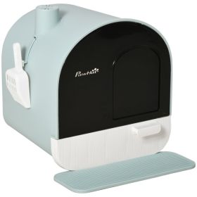 Fully Enclosed Cat Litter Box with Lid & Drawer Design, Covered Litter Box Anti-Leakage, Anti-Splashing, for Indoor Cats from Kitten to Adult, wi (Option: Green-475x455x460 mm)