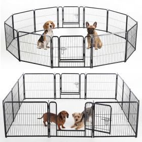 Metal Material, Foldable Pet Fence With A Door, Suitable For Small, Medium And Large-sized Dogs Outdoors (Option: 24in)