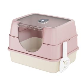 Only Self Pickup---Galaxy Fully Enclosed Cat Litter Box (Option: Pink)