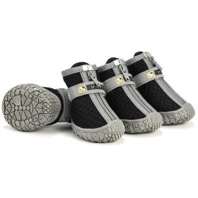 Non Slip Dog Shoes Warm Plush Lining Breathable Pet Boots for Paw Protection (Color / Size: Light Grey / 3 Fit width3.5-3.7cm)