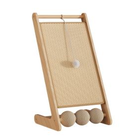 Only Self Pickup---L Rattan Cat Scratching Post With Ball Attachment (Option: LSJ2)