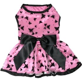 All Aflutter Pink & Black Dog Dress (size: X-Large)