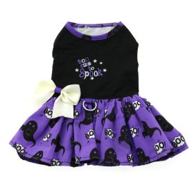 Halloween Dog Harness Dress (Color: Too Cute to Spook, size: medium)