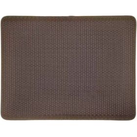 Cat Litter Mat Double Layer Filter Anti-bring Out (Option: Brown-60x90)